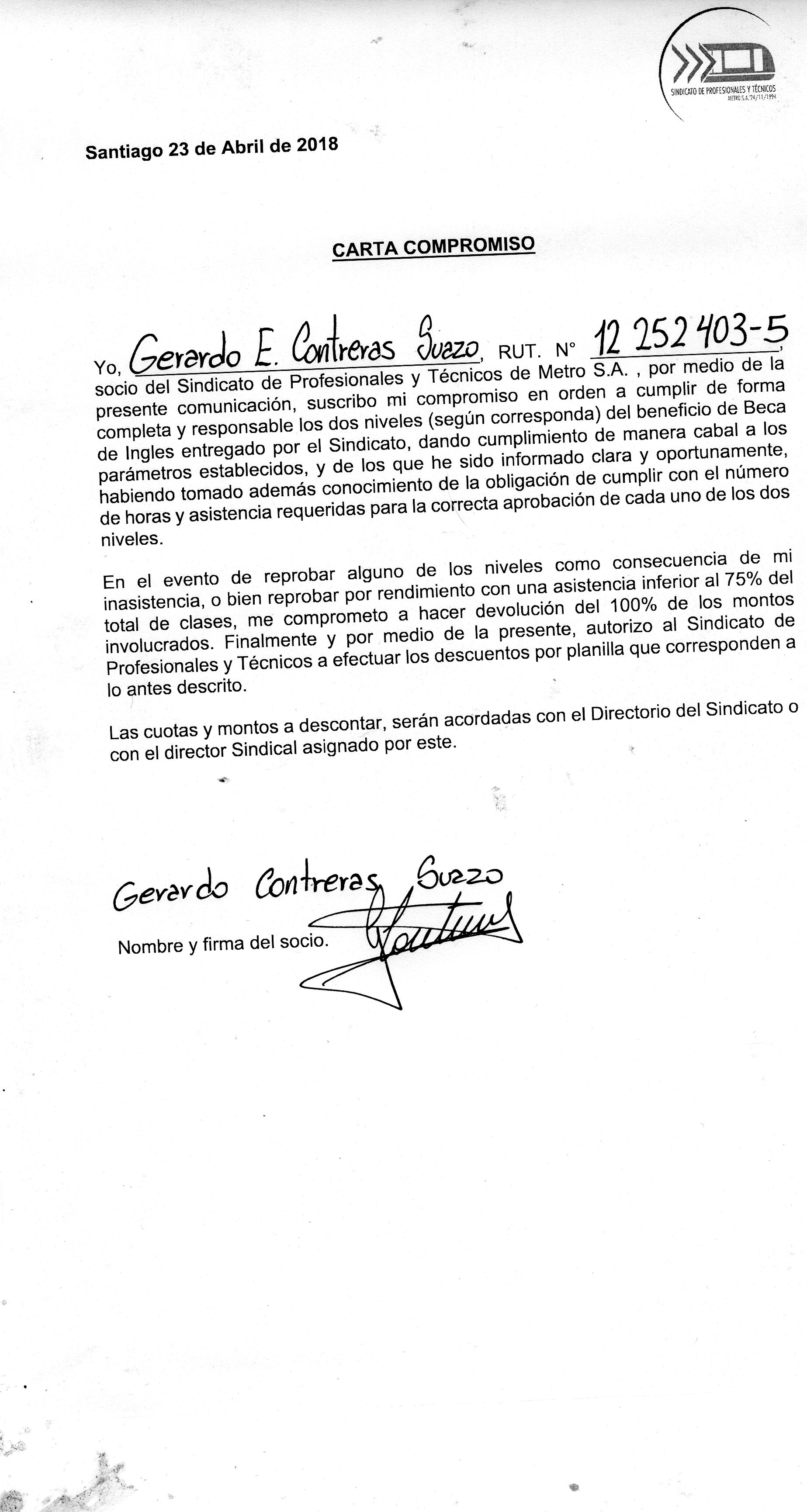 Carta De Representacion De La Gerencia  Soalan al